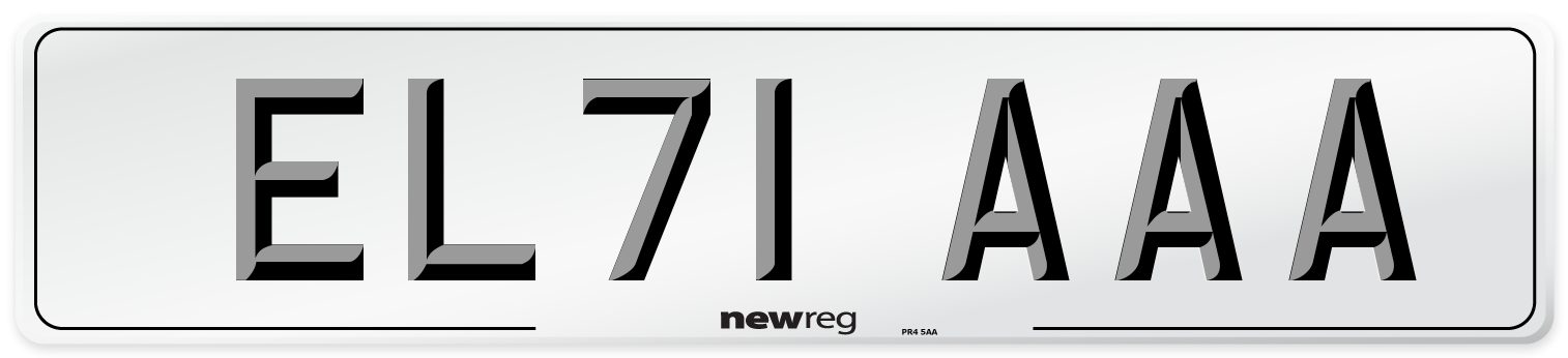 EL71 AAA Number Plate from New Reg